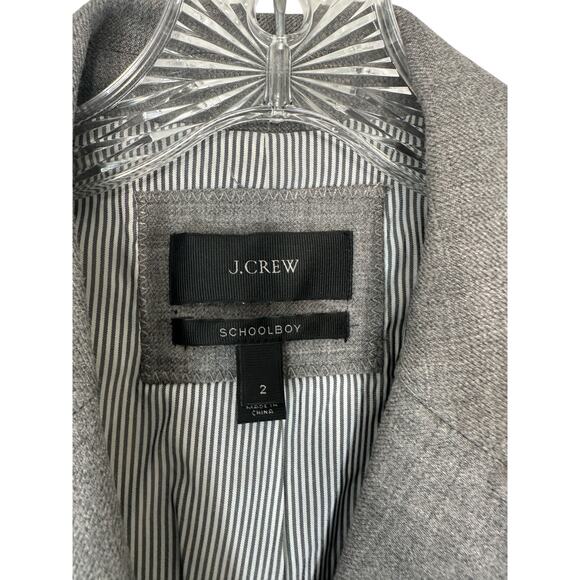 J.Crew Gray Preppy Work Office Business‎ Academia Wool Schoolboy Blazer Size 2 - Picture 2 of 12